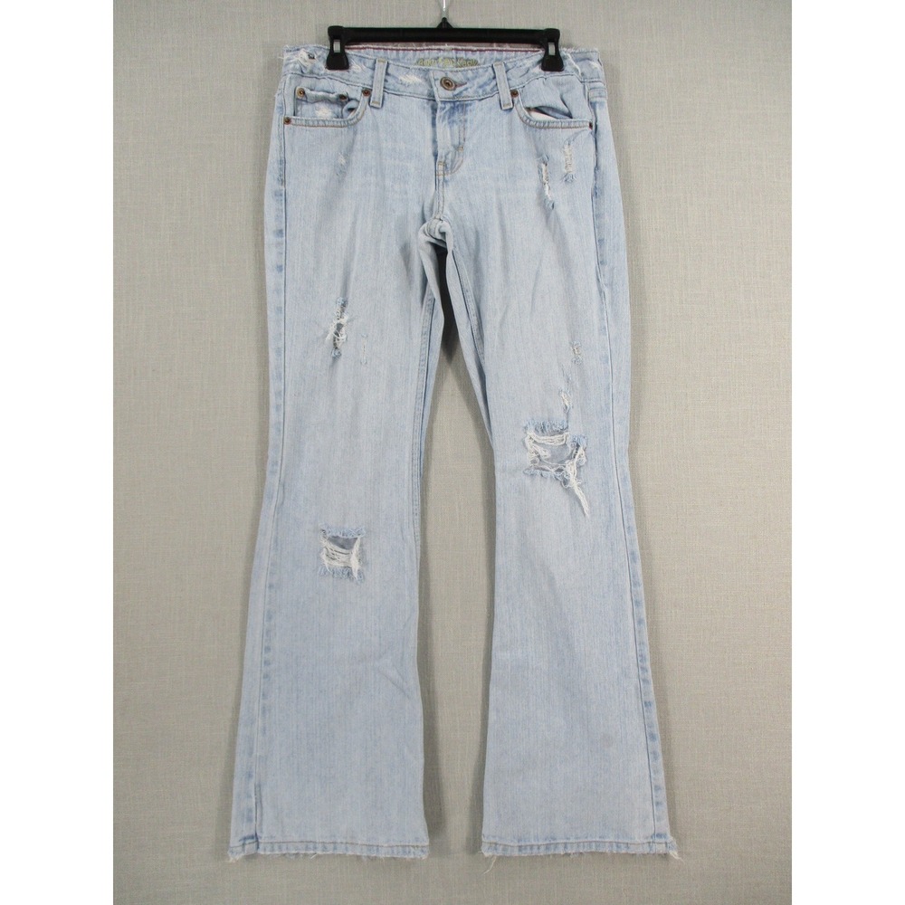 American Eagle Outfitters Light Wash Distressed‎ Bootcut Jeans Women 32x30 Y2K